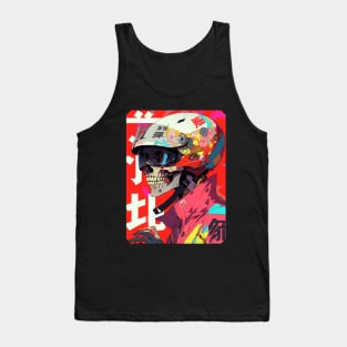 Pink Skull Racer Tank Top